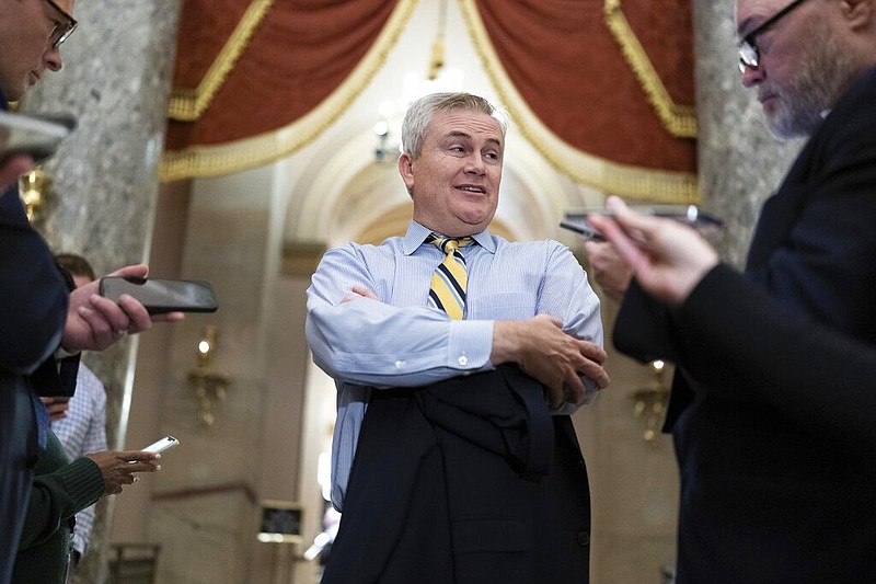 Rep. James Comer, R-Ky., talks to reporters as he walks to the House chamber, on Capitol Hill in Washington, Jan. 9, 2023. (AP Photo/Jose Luis Magana, File)