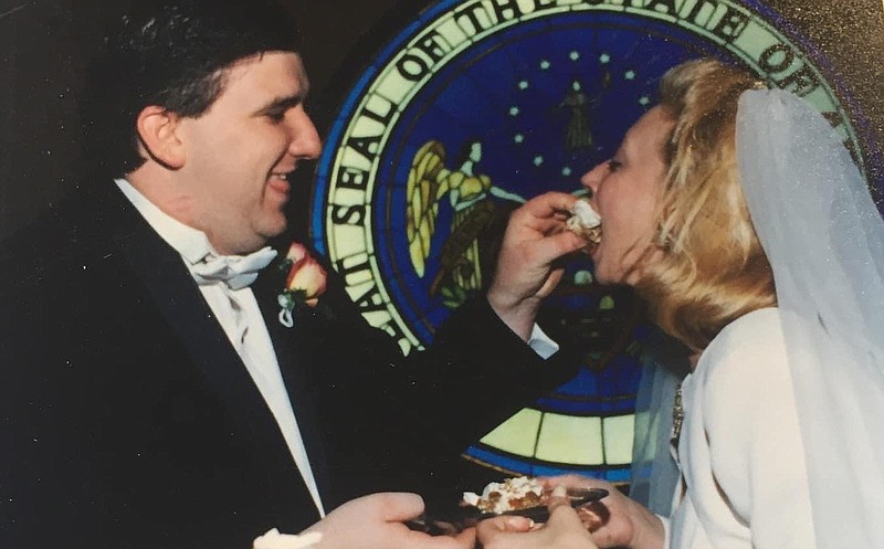 Shane and Debbie Broadway on their wedding day, March 30, 1996. (Special to the Democrat-Gazette)