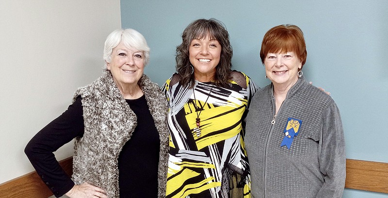 From left are Educational Director Anne Head, Alicia Mason of Shalom Recovery and President Peggy Holt. - Submitted photo