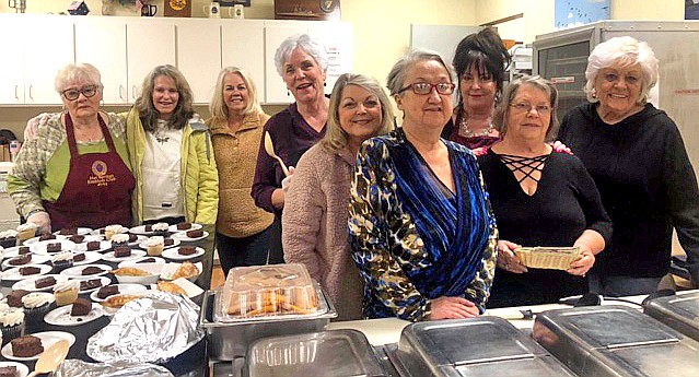 From left are Ways and Means Chair Beverly Goodridge, Stephanie Fussell, Carole Harper, Coni Hall, Jerri Tollett, President Pam McDaniel, Kay Fischer, Sally Hatten and Sharyn Cole. Not pictured are Michael Gatliff, Brenda Moore, Elks Exalted Ruler Buddy Sweet, Diann Northern and Ginger Yates, who also volunteered for the Emblem Club fundraiser. - Submitted photo