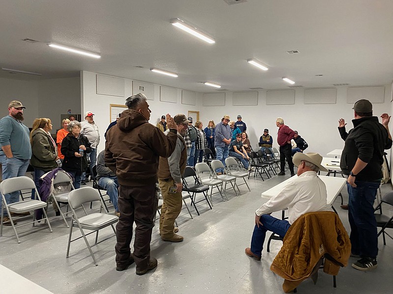 Daniel Bereznicki/MCDONALD COUNTY PRESS
JR Fisher requested residents of Goodman to stand so the council could to get an accurate count of those in attendance.