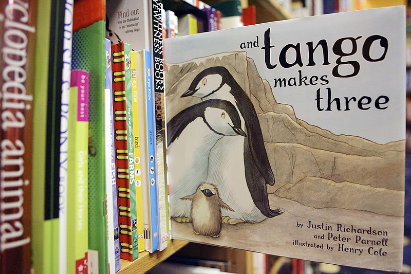 A copy of the book "And Tango Makes Three" is seen Nov. 16, 2006, on a bookstore shelf in Chicago. 
(File Photo/AP/Nam Y. Huh)
