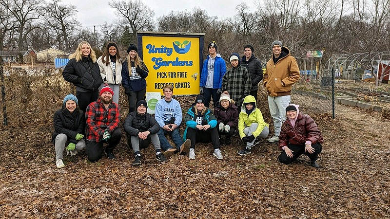 Courtesy/Helias Catholic High School
Helias Catholic students and faculty at Unity Gardens, a community garden in South Bend, Indiana.