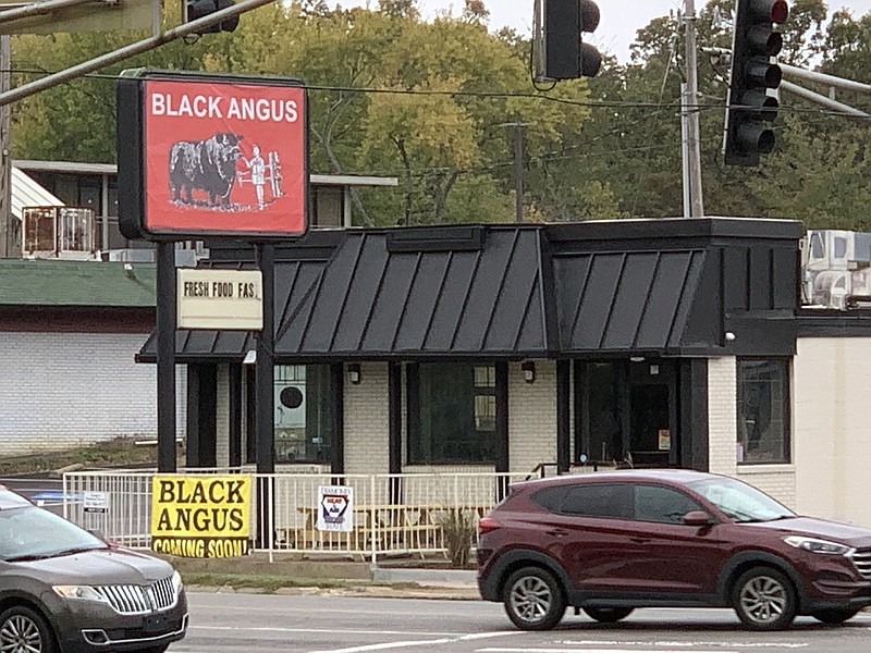 Black Angus reopened at West Markham and Van Buren streets in 2021. (Democrat-Gazette file photo/Eric E. Harrison)