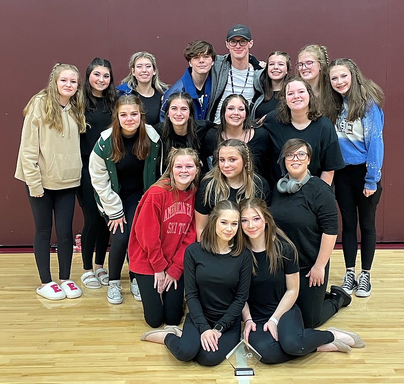 Redwater High School Winterguard placed in 3rd at the NTCA competition and moved up a division. 
Front Row (from left): Malyn Cauley, Trinity Roberts.
Second Row (from left): Ella Godwin, Emily Drawdy, Chloe Taylor. 
Third Row (from left): Londyn Slaton, Leighanna Gilbert, Samantha Stacy, Katelyn Jennings 
Back Row: Emily Jennings, Kaylin Tucker, Emma Waddell, Jackson Moncrief, Cooper Moncrief, 
 Kylie McCalister, Darah Tefteller, Oliva Priestly.

Photo submitted by Redwater ISD