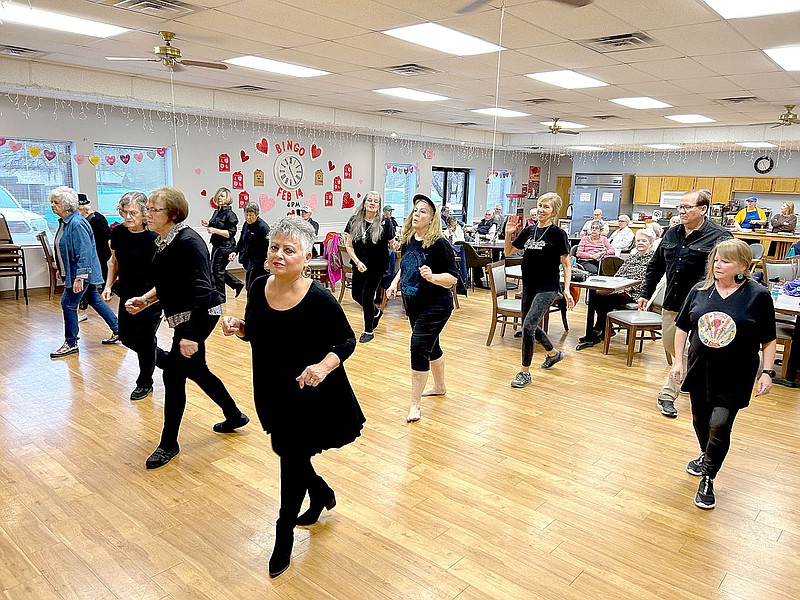 Lynn Kutter/Enterprise-Leader
Senior adults who have been participating in the line dance class at Farmington Senior Activity and Wellness Center gave a recital one Wednesday morning for others at the center and invited them to try it out.