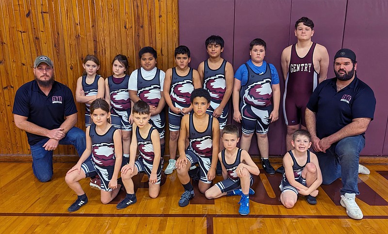 Randy Moll/Westside Eagle Observer
The GYO maroon team posed for a photo before Saturday's wresting tournament in the Carl Gym on Saturday.