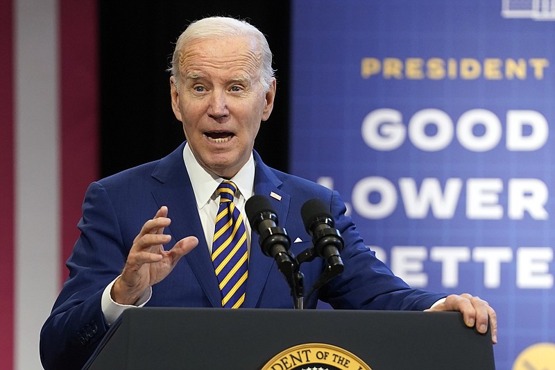 The Associated Press
President Joe Biden speaks about the economy to union members at the IBEW Local Union 26 on Wednesday in Lanham, Md.