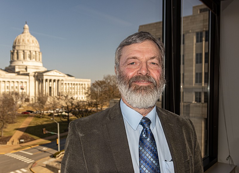 Josh Cobb/Jefferson CIty News Tribune. Leroy Wade has been serving as the interim commissioner of higher education for the last seven months. Mr. Wade poses for a picture infront of the capitol building.