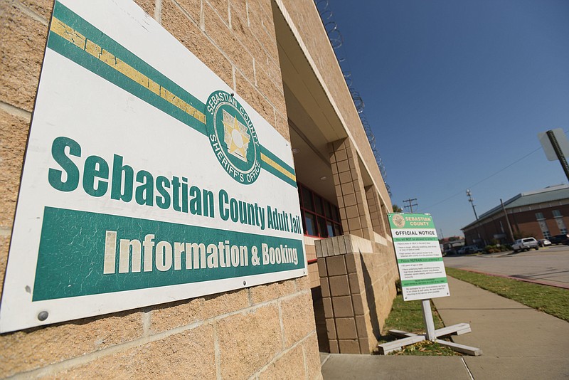 The entrance of the Sebastian County Jail. (NWA Democrat-Gazette/Hank Layton)