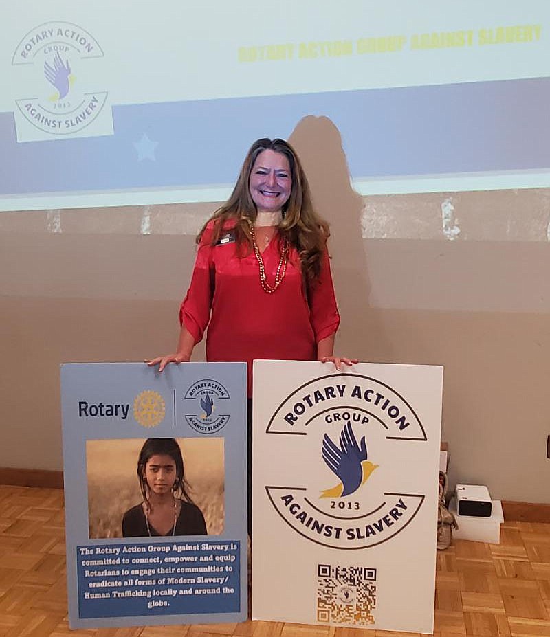 Shawnee Cooper of Rotary Action Group Against Slavery  spoke to the Camden Rotary Club about how to combat human trafficking. (Photo by Kaci May)