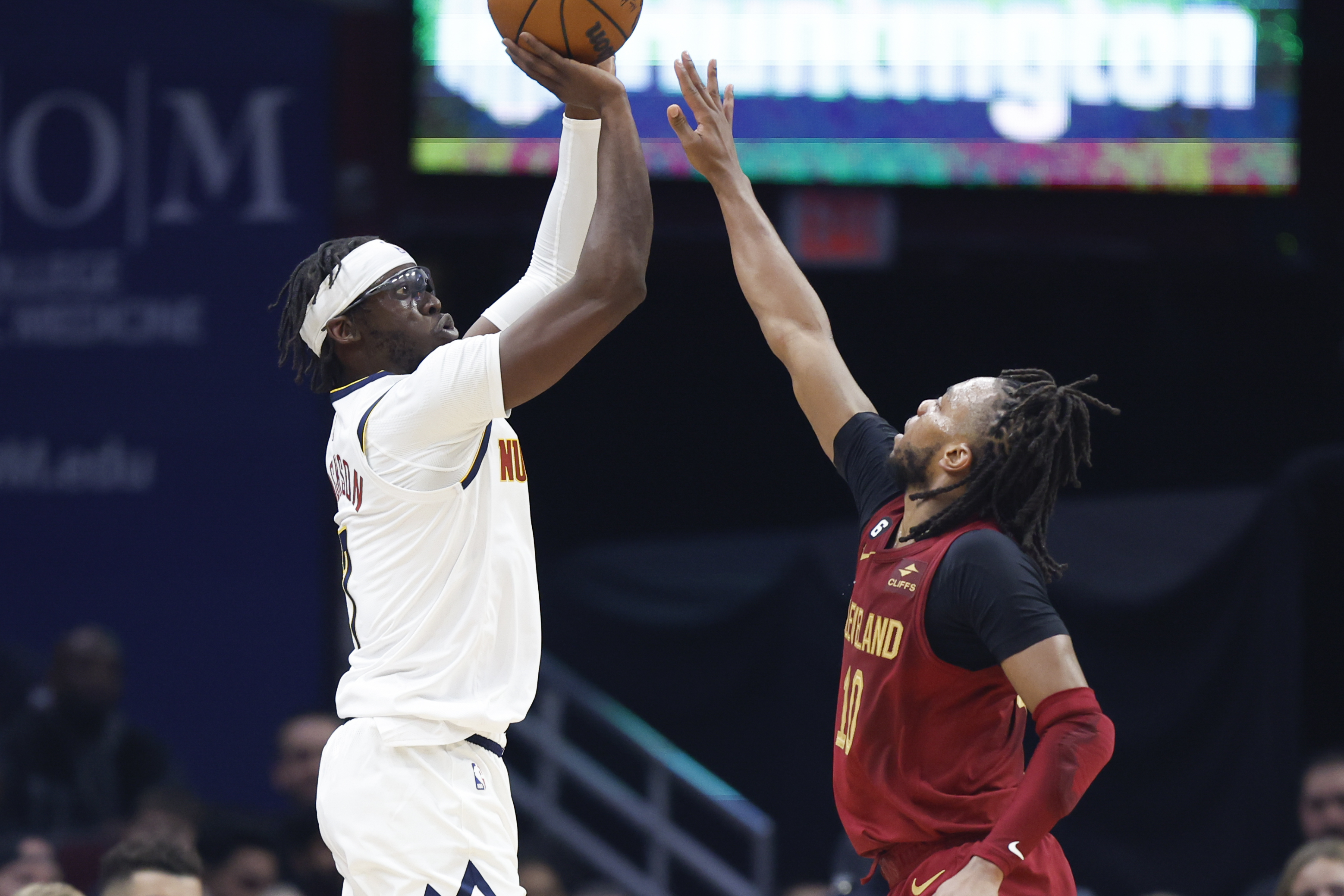 Denver Nuggets guard Reggie Jackson (7) in the second half of an