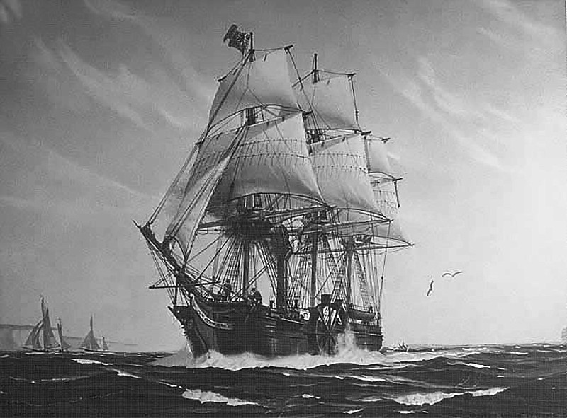 This photo shows an 1819 painting of the SS Savannah by Hunter Wood. 
(File Image/AP/Savannah Morning News)