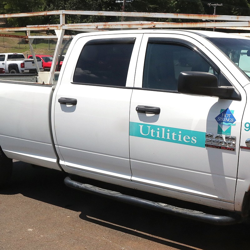 A city Utilities Department truck is shown in a file photo. - File photo by The Sentinel-Record