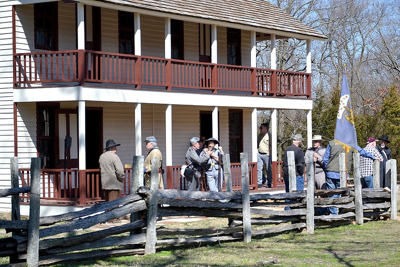 Annette Beard/Pea Ridge TIMES
Visitors to the Pea Ridge National Military Park Saturday, March 4, 2023, had many opportunities to learn about the Battle of Pea Ridge that happened on these fields and hills in March 1862. Tours of Elkhorn Tavern were available during the day. For more photographs, go to the PRT gallery at https://tnebc.nwaonline.com/photos/.