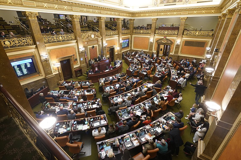 The Utah House of Representatives is shown during the final night of the Utah Legislature Friday, March 3, 2023, at the Utah State Capitol, in Salt Lake City. (AP Photo/Rick Bowmer)
