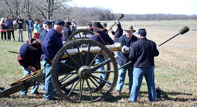 Annette Beard/Pea Ridge TIMES
 Visitors to the Pea Ridge National Military Park Saturday, March 4, 2023, had many opportunities to learn about the Battle of Pea Ridge that happened on these fields and hills in March 1862.  For more photographs, go to the PRT gallery at https://tnebc.nwaonline.com/photos/.