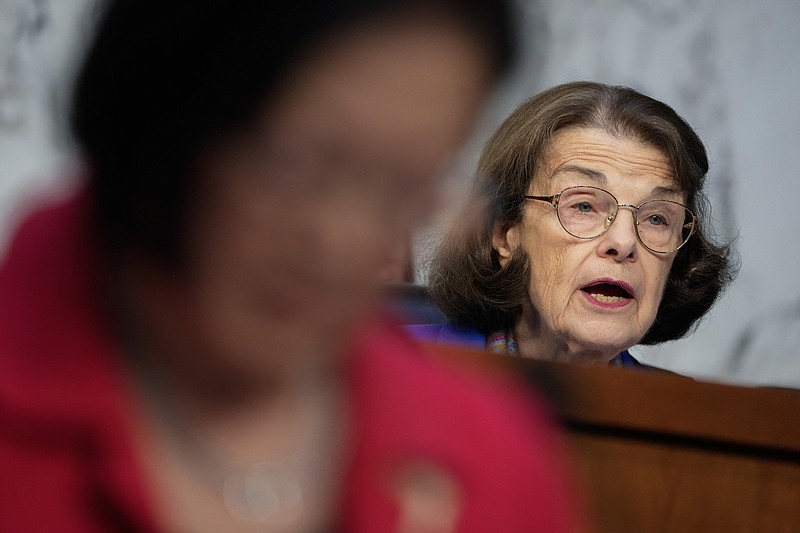 U.S. Sen. Dianne Feinstein during the Senate Judiciary Committee confirmation hearing for Judge Ketanji Brown Jackson on Capitol Hill Monday, March 21, 2022, in Washington, D.C. (Kent Nishimura/Los Angeles Times/TNS)