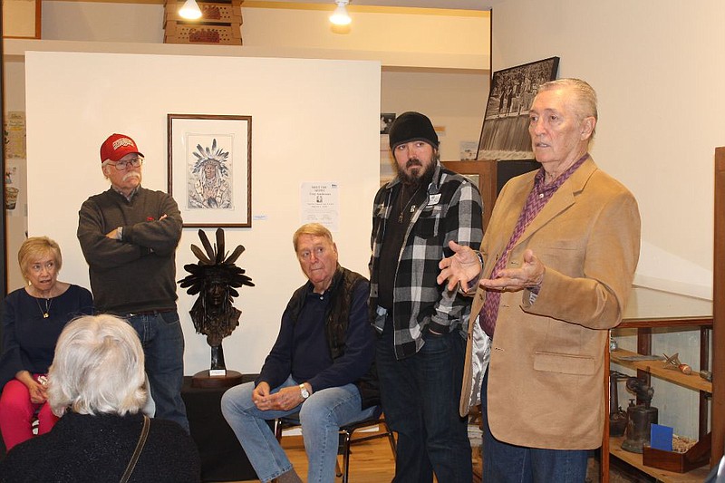 Troy Anderson, a sculptor and artist, speaks March 3 about his art during an open house at the Siloam Springs Museum.
(Courtesy Photo/Don Warden)