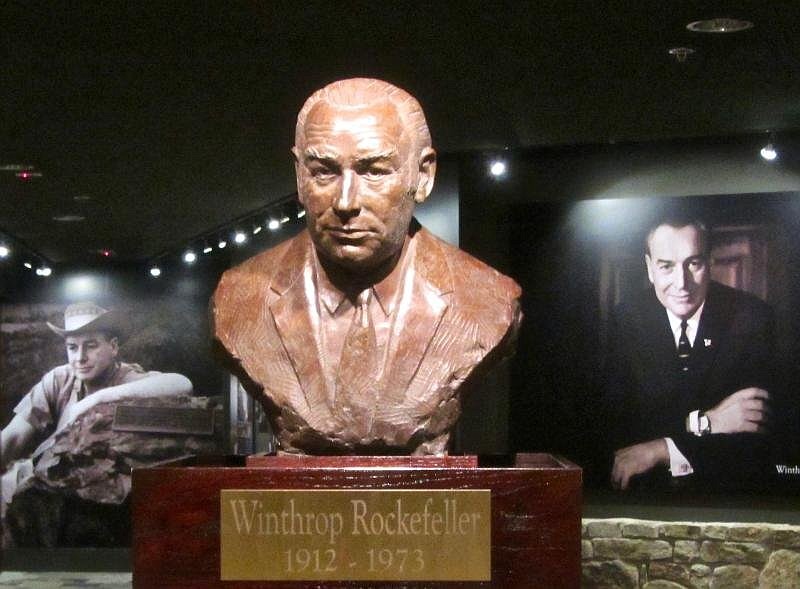 Visitors can view a bust of the former governor outside Winthrop Rockefeller Legacy Gallery. (Special to the Democrat-Gazette/Marcia Schnedler)