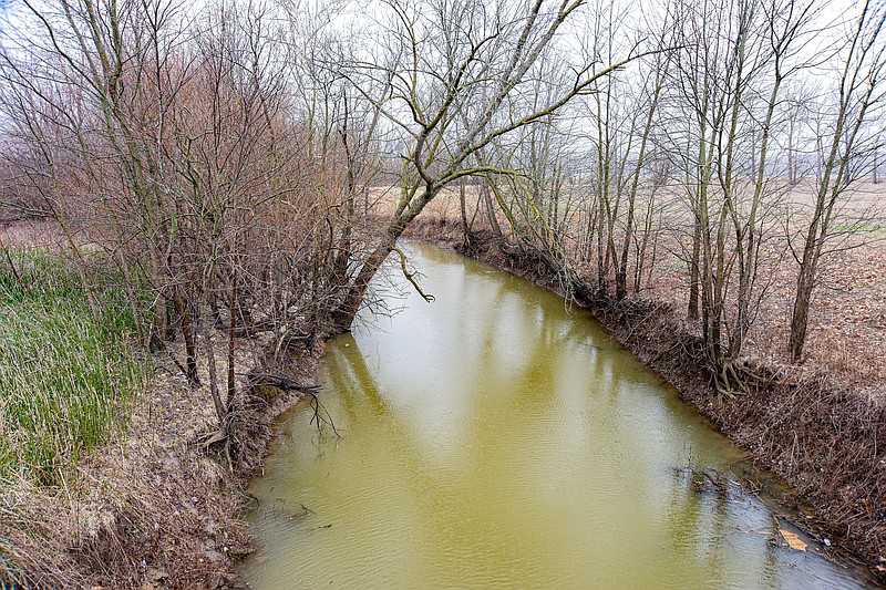 Julie Smith/News Tribune photo: 
This creek in north Jefferson City that runs into the Missouri River, contains farm land on both side of its banks and is a type of area to which Waters of the United States rules may apply.