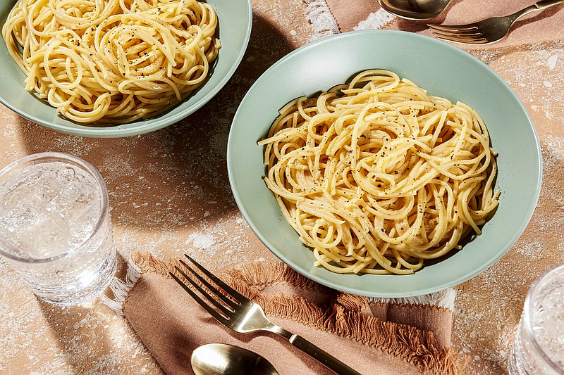 This lemony cacio e pepe is ready in 20 minutes. (Photo for The Washington Post by Rey Lopez)