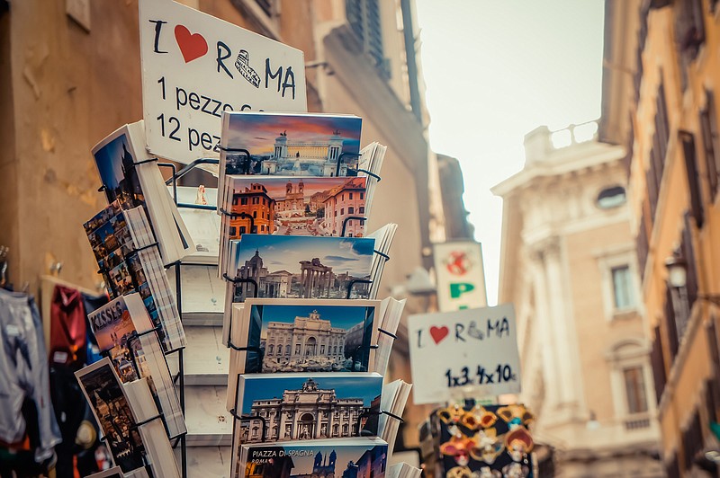 Postcards for sale on the street in Rome. (Dreamstime/TNS)