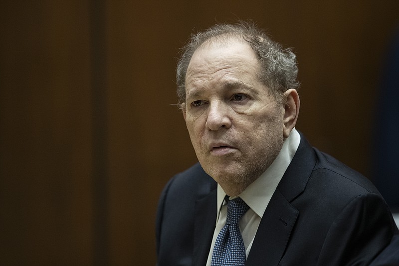 FILE - Former film producer Harvey Weinstein appears in court at the Clara Shortridge Foltz Criminal Justice Center in Los Angeles, Calif., on Oct. 4 2022. Los Angeles prosecutors say they will not retry Harvey Weinstein on rape and sexual assault charges involving two women.  (Etienne Laurent/Pool Photo via AP, File)