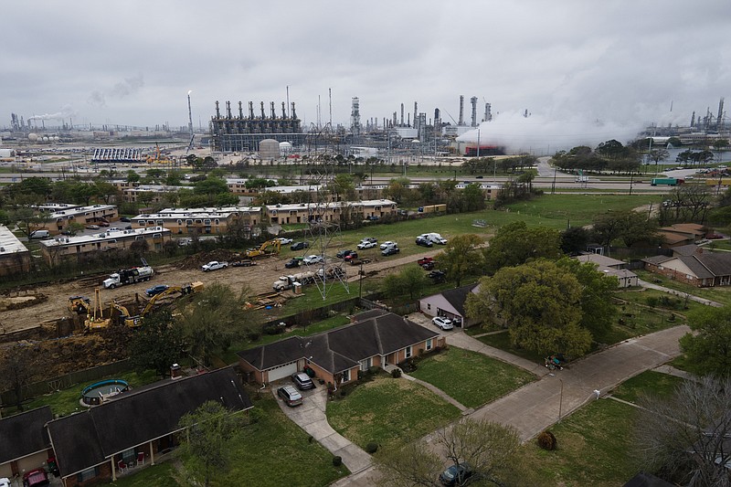 Exxon's plant in Baytown, Texas, has a line of eight furnaces that some residents call the "dragons." (Photo for The Washington Post by Mark Felix)