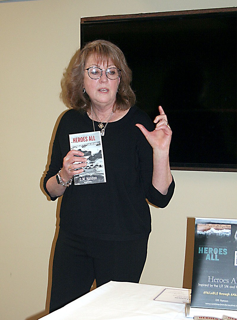 Lynn Atkins/Special to The Weekly Vista Author Donna Hanson describes finding inspiration in a battered briefcase on her father's back porch and how it led to her first book, “Heroes All.”