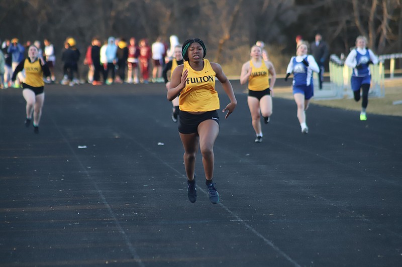 Fulton girls track and field competes in the Fulton Early Season Open Friday at Fulton High School in Fulton. (Courtesy/Danuser Photography)