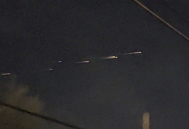 This image from video provided by Jaime Hernandez shows streaks of light travelling across the sky over the Sacramento, Calif., area on Friday night, March 17, 2023. &#x201c;Mainly, we were in shock, but amazed that we got to witness it,&#x201d; Hernandez said. &#x201c;None of us had ever seen anything like it.&#x201d; (Jaime Hernandez via AP)