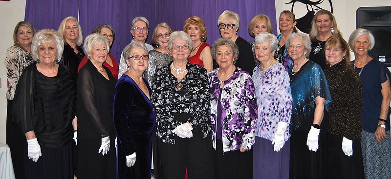 Front, from left, are 2nd Assistant Marshal Sharyn Cole, 2nd Guard Barbara Bradstreet, Junior Past President Pam McDaniel, President Connie Hope, Past Supreme President Nancy Harris, 1st Guard Claudine Parker, Chaplain Diann Northern, Trustee Pam Gruber, and 1st Assistant Marshal Patricia Sitzenstock; and back, from left, 2nd Vice President Jerri Tollett, Press Correspondent Carole Harper, Marshal Sally Hatten, Corresponding Secretary Doreen Wilson, Historian Donna Shepard, 1st Vice President Kaye Park, Treasurer Beverly Goodridge, 2nd Trustee Melodee Dellingham, Recording Secretary Jackie Brown, and 3rd Trustee Ginger Yates. Not pictured is Financial Secretary Diann Lowery.