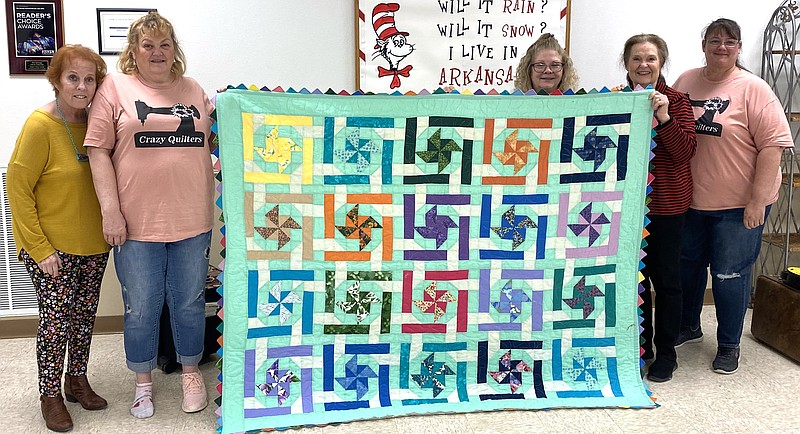 Crazy Quilters members, from left, are MerylAnn Black, Cindy Rossa, Paula Abney, Susie Grisham and Christina Clement. - Submitted photo