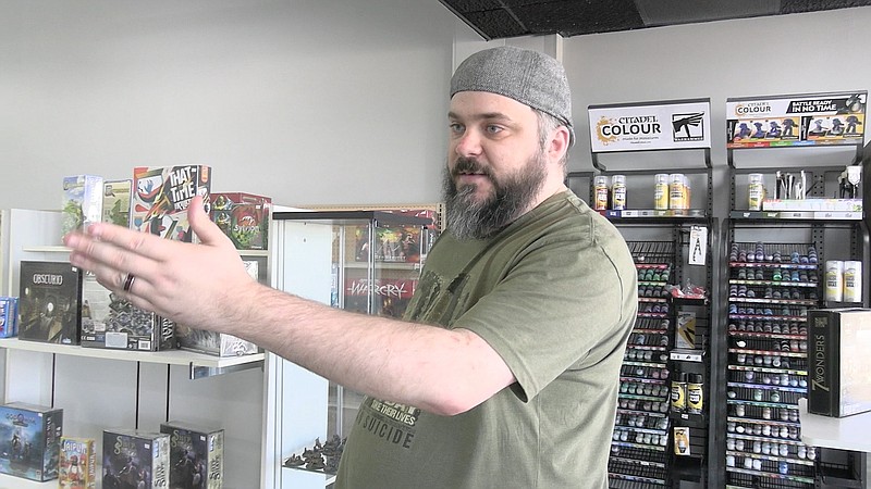 Steadfast Hobbies and Games owner Nick Palmer gives a tour of the shop. - Photo by Lance Porter of The Sentinel-Record