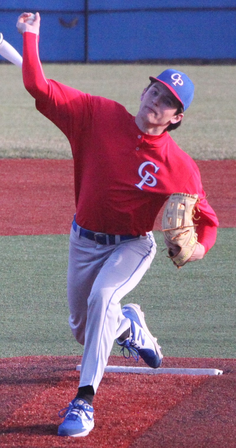 Martin Kilmer pitched five innings in Califonia's win over North Callaway. (Democrat photo/Evan Holmes)