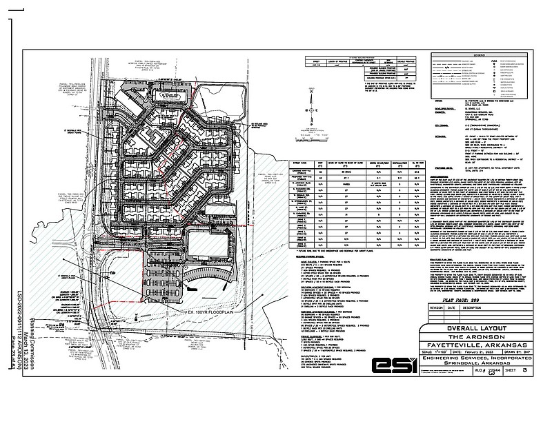 A drawing shows the development plan for the Aronson, a mixed-use development at the site of the former 112 Drive-In in Fayetteville. (Courtesy/Fayetteville)