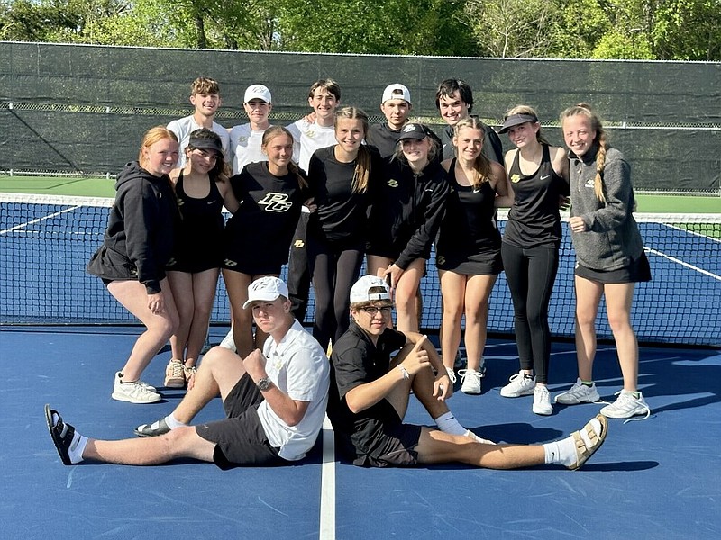 Pleasant Grove's varsity tennis team pose for a photo during Day 1 of district play on Tuesday, March 28, 2023, in Sulphur Springs, Texas. (Submitted photo)