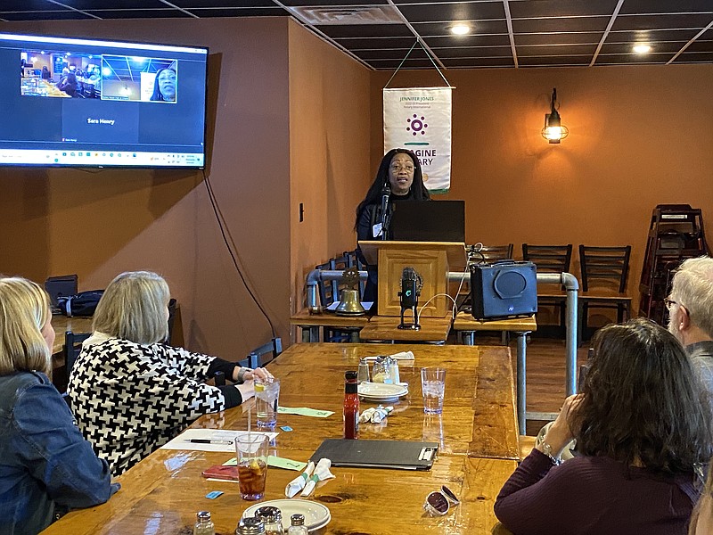 Anakin Bush/Fulton Sun
Renee Tyler, Fulton's director of administration, speaks to Rotarians about city updates and her first year in the city. She began as the director of administration on April 18, 2022.