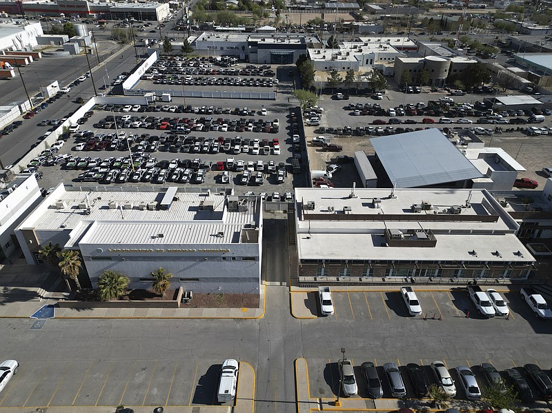 The morgue, known as the Forensic Medical Services (SEMEFO), where the bodies of migrants who died in a fire at an immigration detention center the previous day were taken in Ciudad Juarez, Mexico, Wednesday, March 29, 2023. (AP Photo/Christian Chavez)