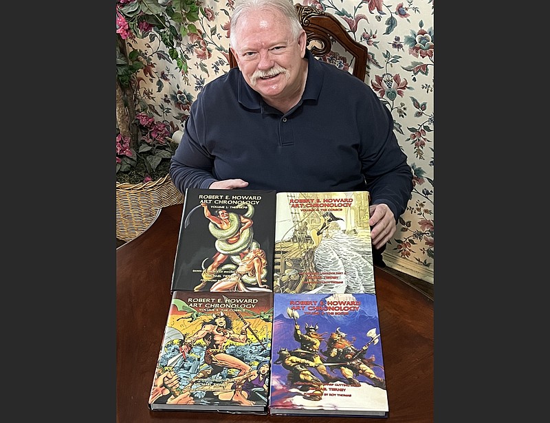 Maumelle author Michael Tierney explores the work of Conan creator Robert E. Howard in the four-volume “Robert E. Howard Art Chronology,” which will be published by Little Rock-based Chenault & Gray. (Arkansas Democrat-Gazette/Sean Clancy)