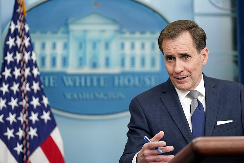 National Security Council spokesman John Kirby speaks during a press briefing at the White House, Wednesday, March 29, 2023, in Washington. (AP Photo/Patrick Semansky)