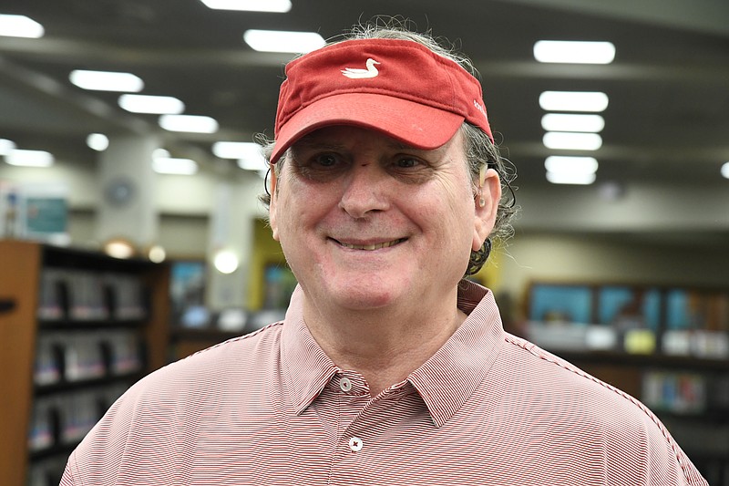 U.S. Blind Chess Champion Dennis Cummings says he is excited to start meeting with the Garland County Chess Club regularly. - Photo by Lance Brownfield of The Sentinel-Record.