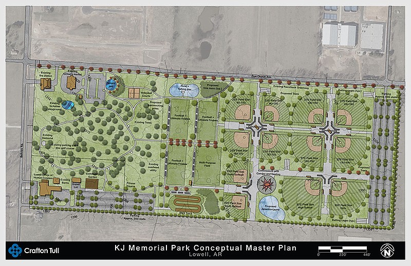 Rendering of the master plan for Kathleen Johnson Memorial Park in Lowell.