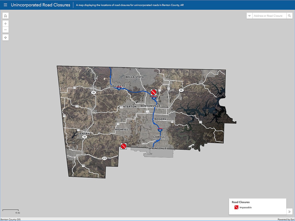 Benton County map shows unincorporated road closings due to ...
