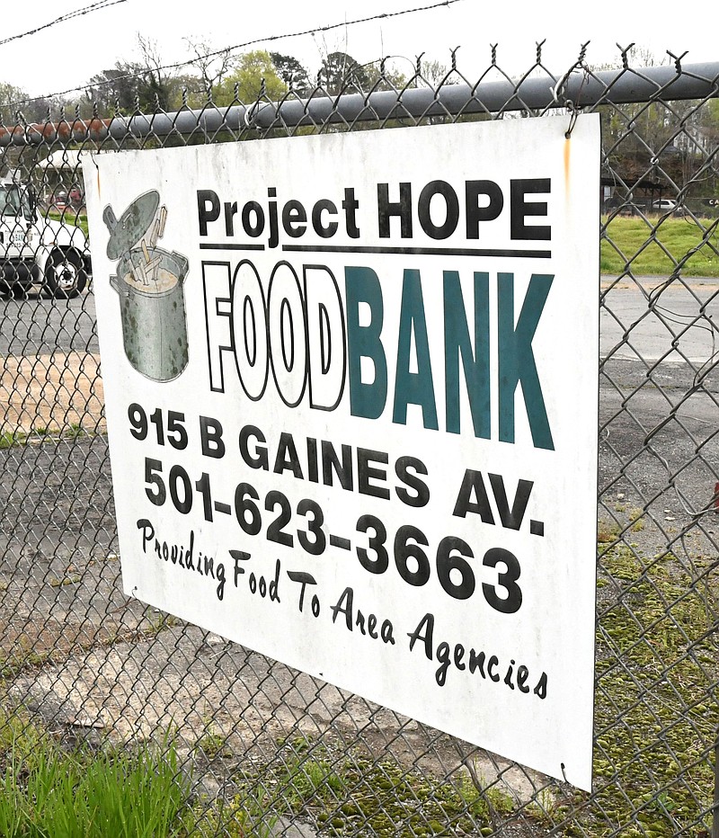 A sign at Project HOPE Food Bank is shown. - File photo by The Sentinel-Record