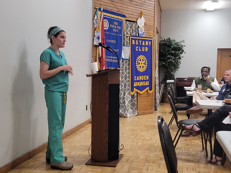 Photo by Bradly Gill
Dr. Jera Smith, Ouachita County Health Coordinator speaks to the Camden Lions Club about a variety of health topics.