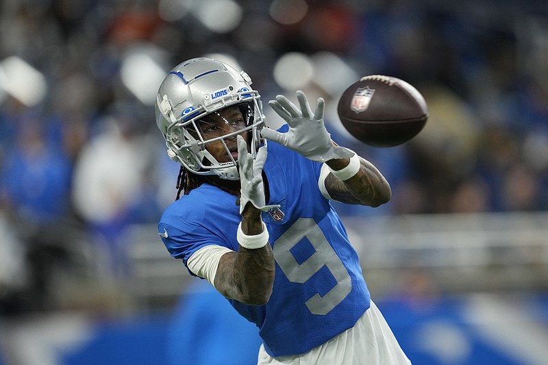 Detroit Lions players meet with the media on July 26