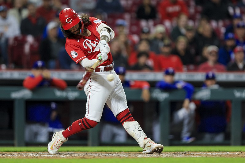 Cincinnati Reds' Jonathan India takes a lead from second base