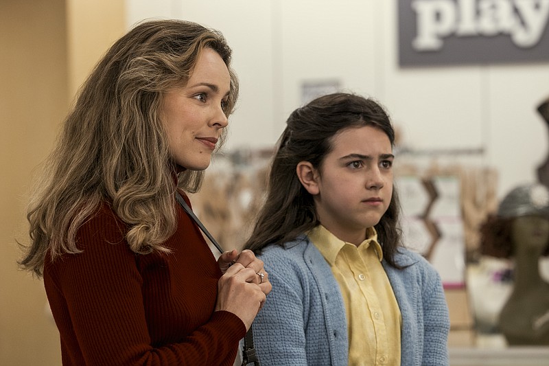 This image released by Lionsgate shows Rachel McAdams, left, and Abby Ryder Fortson in a scene from "Are You There God? It's Me, Margaret." (Dana Hawley/Lionsgate via AP)